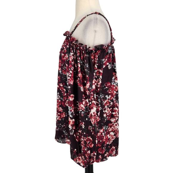 Parker Silk Floral Print Cold Shoulder Blouse Size Small - Picture 3 of 7